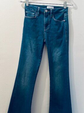 Anthropologie x FRAME Le Crop Mid-Rise Le Shape Mini Boot Denim Stretch JeansNEW